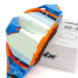 Gogle ASIX AS3 pomarańczowo niebieskie mat lustro błękitne