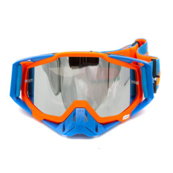 Gogle ASIX AS1 pomarańczowo niebieskie mat lustro srebrne
